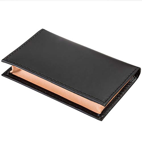 [ディアブロ] 名刺入れ メンズ サラマンダー社製 ボンデッドレザー シンプル カードケース 【KA-1400】 (ブラック×ベージュ)