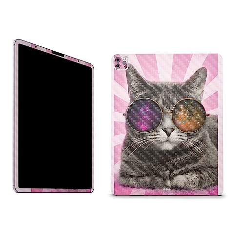 Image of MightySkins Carbon Fiber Skin Compatible with Apple iPad Pro 12.9 inch M2 6th Gen (2022) Full Wrap Kit - Galaxy Cat | Protective, Durable Textured Carbon Fiber Finish | Easy to Apply | Made in The USA