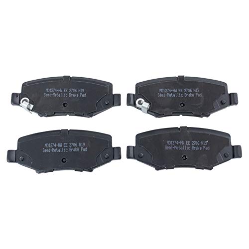 Image of TRQ Rear Brake Pad and Rotor Set Semi Metallic Solid Rotors | For 2008-2012 Jeep Liberty 2007-2011 Dodge Nitro
