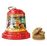 Biscotti di Natale assortiti. Campana de Navidad de la abuela Wild  Galletas con chispas de chocolate  Diseños navideños en relieve de campana de metal  Galletas de Navidad envasadas - 100 Gr (Alto 12,4 cm)