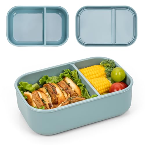 100% Silicone Bento Box Adult with 2 Compartments, 32oz, Reusable
