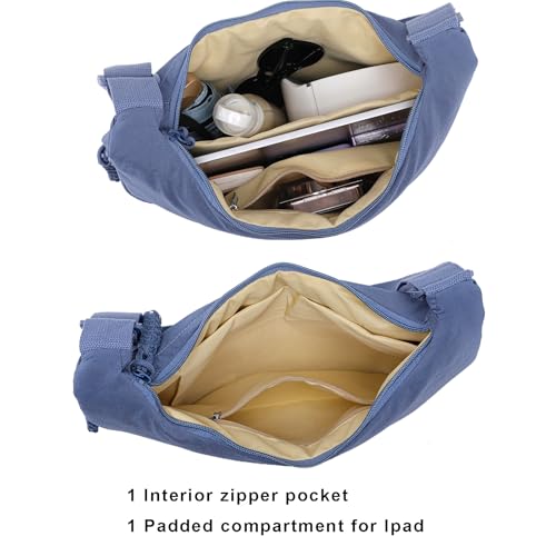 Image of Crescent Crossbody Bags for Women Nylon Travel Luna Hobo Bag Dumpling Purse