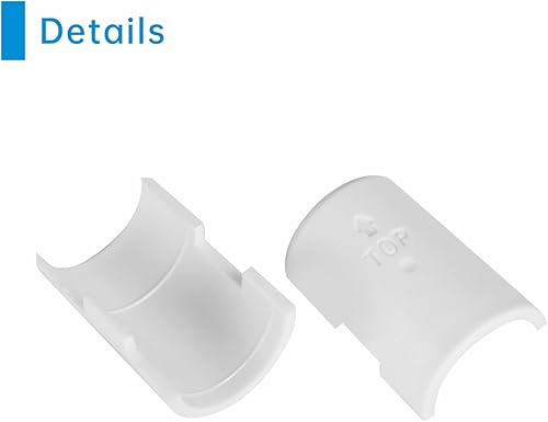 Miniatura 2 de 12 pares de clips de alambre para estantes, clips de bloqueo de estante blancos para estantes de poste de 1 pulgada, fundas de plástico de repuesto