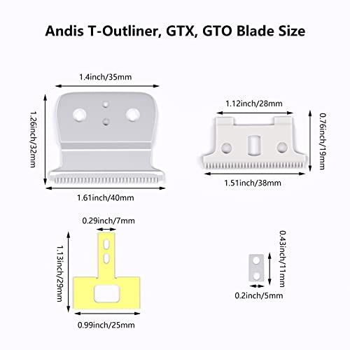 Andis T Outliner Blade Replacements (2 Pack) for Andis Clippers and Trimmers