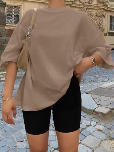 Image of Trendy Queen Womens Oversized T-Shirts Short Sleeves Workout Tops | Casual Summer Gym Tees Plus Size Fashion Clothes 2026