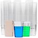 100x 10-ounce Disposable Graduated Clear Plastic Cups for Mixing Paint, Stain, Epoxy, Resin & 20x Pixiss Stix Mixing Sticks