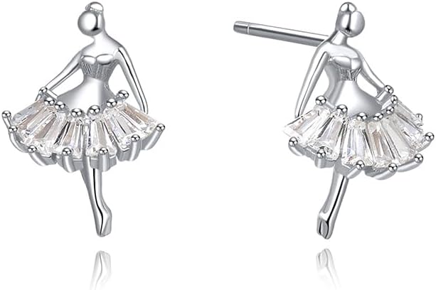 S925 Sterling Silver Jewelry Rabbit/Horseshoe/Moon/Ballerina/Heart/Celtic Shamrock Stud Earrings for Women Mom Sister Best Friend on Christmas Graduation Mother's Day Birthday Anniversary