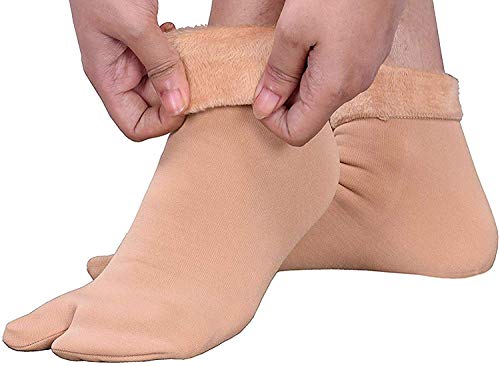 Image of Glus Unisex Winter Warm Fleece Socks, 100% Warm Super Hot For Men & Women