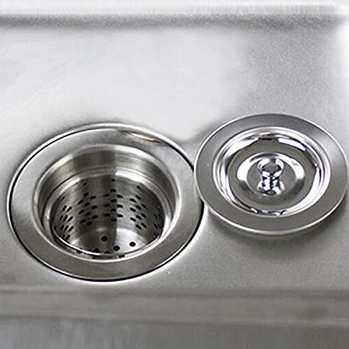Colador y tapón para fregadero de acero inoxidable 79mm miniatura 6
