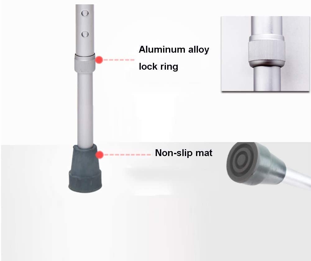 Muletas de antebrazo Muleta de antebrazo ajustable de aluminio con cilindro - Muleta de puño liviano - ajustable cómoda en la muñeca - moldeada duradera para adultos y muleta de brazo liviana estándar