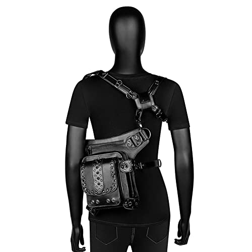 Sac gothique à taille multifonctionnel avec sangles et poches zippées