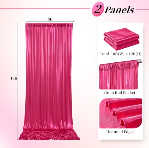 Telón de lentejuelas rosa 10x10 ft para fondos fotográficos miniatura 5