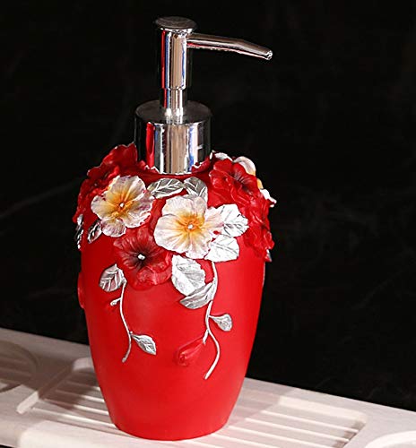 SELLONWANELO Dish Hand Soap Dispenser Lotion Pump Bottle for Bathroom Kitchen Red