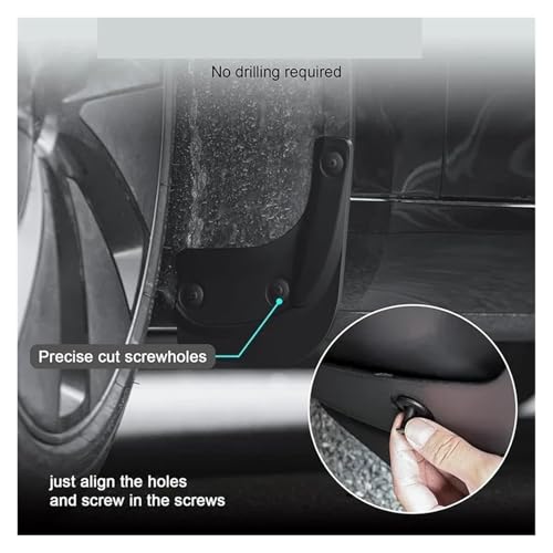 Faldillas antibarro para Tesla Model 3 Highland 2025, protector de salpicaduras resistente 5