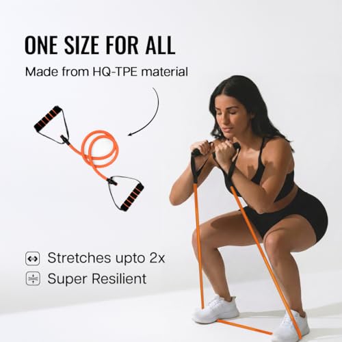 Image of Wiselife Adjustable Resistance Bands with Handles for Exercise | Heavy Duty Workout Bands with Door Anchor for Strength Training, Physical Therapy & Full Body Home Workouts 25 kg(Orange)