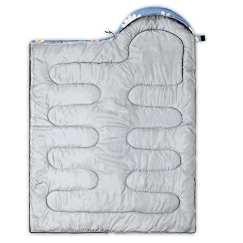 Saco de dormir Datura home para niños, color Daisy Blue, ligero, cálido, resistente al agua para camping y senderismo (Daisy 32"*90") miniatura 4
