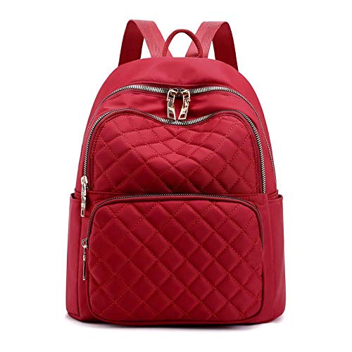 Sac à dos en tissu Oxford rouge grande capacité pour étudiant et loisirs
