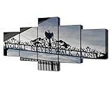 TUMOVO Black and White Wall Art 5 Piece Canvas You'll Never Walk Alone Paintings Liverpool FC Club Store Pictuers Home Decor for Living Room Artwork Framed Gallery-Wrapped Ready to Hang(50''Wx24''H)
