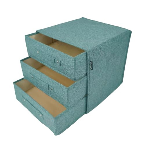 Boîte de rangement en tissu avec couvercle Organisateur de tiroir pliable Séparateur de tiroir Organisateur de rangement pour armoire Séparateur de tiroir...
