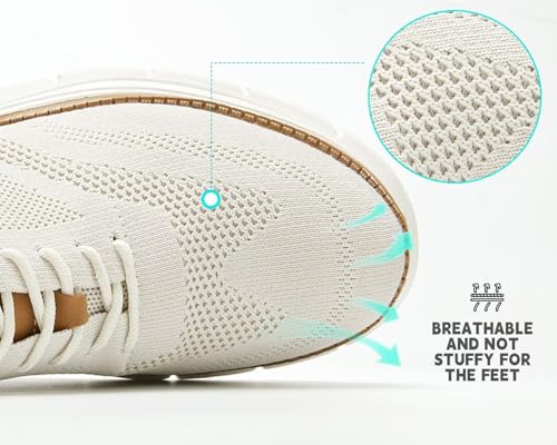 Image of Kundork Men's Casual Dress Shoes Comfort Walking Shoes Mesh Knit Lightweight Breathable Sneakers