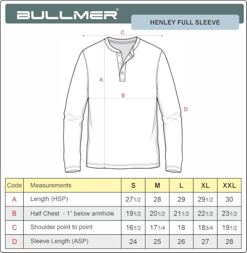 Image of BULLMER Men's Trendy Full Sleeve Henley Neck T-Shirt | Cotton Blend Solid Casual Tee | Stylish Menswear for Everyday | Sizes S to 2XL - Pack 1