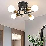 Hudi Fyier Modern Chandelier - 4 Light Industrial Vintage Style Ceiling Light for Bedroom, Kitchen, Dining Room, Loft, Office