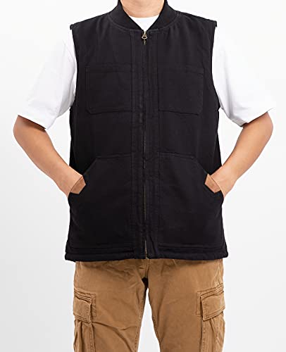 ThCreasa Mens Sherpa Fleece Lined Vest Sleeveless Zip Up Winter Outdoor Travel Fishing Vest Jacket3