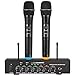 UHF Drahtloses Mikrofon Wireless Microphone mit Treble Echo Bass ＆Bluetooth UHF Wireless Dual Cordless Microphone System für Karaoke-Maschinen, DJ, Gesang, Kirche, Hochzeiten, Lautsprecher, Verstärker