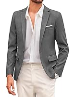 COOFANDY Herren Sakko Sportlich Modern Freizeit Blazer 1 Knopf Anzugjacken für Männer Regular Fit Casual Jackett Graue XXL