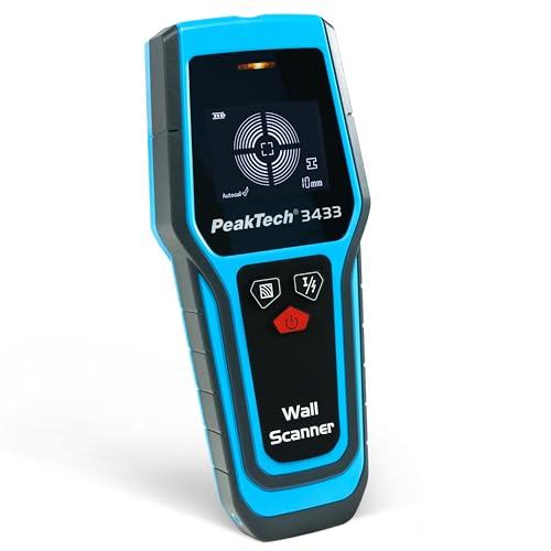 PeakTech 3433 - Scanner Mural numérique, localisateur numérique, détecteur de Montants, Profondeur de détection 20-120 mm, détecteur de Lignes, détection de métaux, Dispositif d'arrêt Automatique