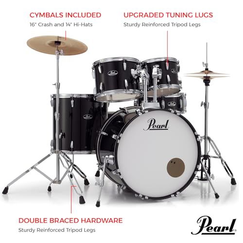 Image of Pearl Roadshow RS525WFC /C31 5-Piece Drum Set, Jet Black