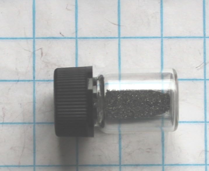 1 gram 99.96% Rhenium Metal Powder in Glass Vial - Pure element 75 sample