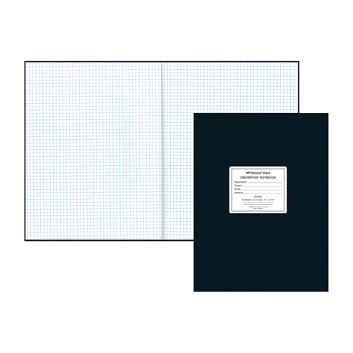 Rediform National Laboratory Notebook, Letter Size, Quadrille Ruled, 60 Sheets, Black
