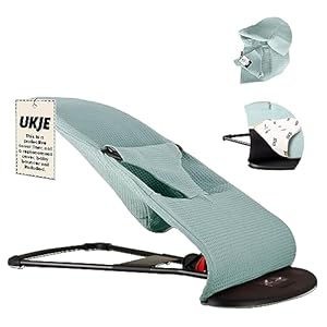 UKJE Schutzhülle kompatibel mit Babybjorn Wippen, Baby Wippen Bezug, Kompatibler Überzug für die Baby Bjorn Wippe, Gemütlich, Weich & Stilvoll, Handgefertigt in Europa (Jade Waffel)