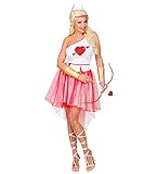 Tema: San valentín W WIDMANN MILANO Party Fashion - Disfraz de Cupido, mensajero de la felicidad, vestido, cinturón, pulseras, tocado, carnaval, fiesta temática