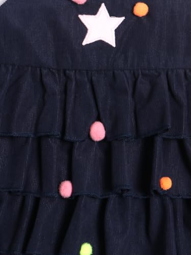 Image of Nautinati Baby Girls Strap Sleeve Fit & Flare Frock | Age 0-3 Years