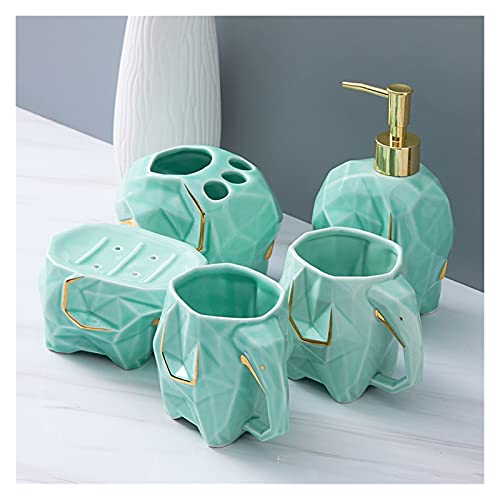 WDBB Seifenspender, Kreative Keramikpumpflasche, Geometrischer niedlicher Elefanten-Lotionsspender für Duschgel oder Lotion 500 ml / 16.9 oz