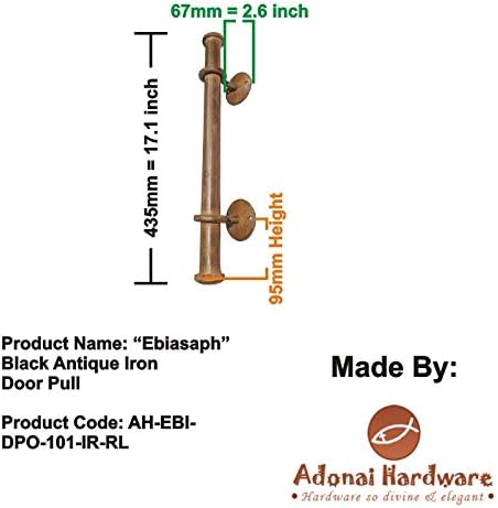 Adonai Hardware "Ebiasaph Antique Iron Hand-Forged Door Pull (1, Rust Living Finish)