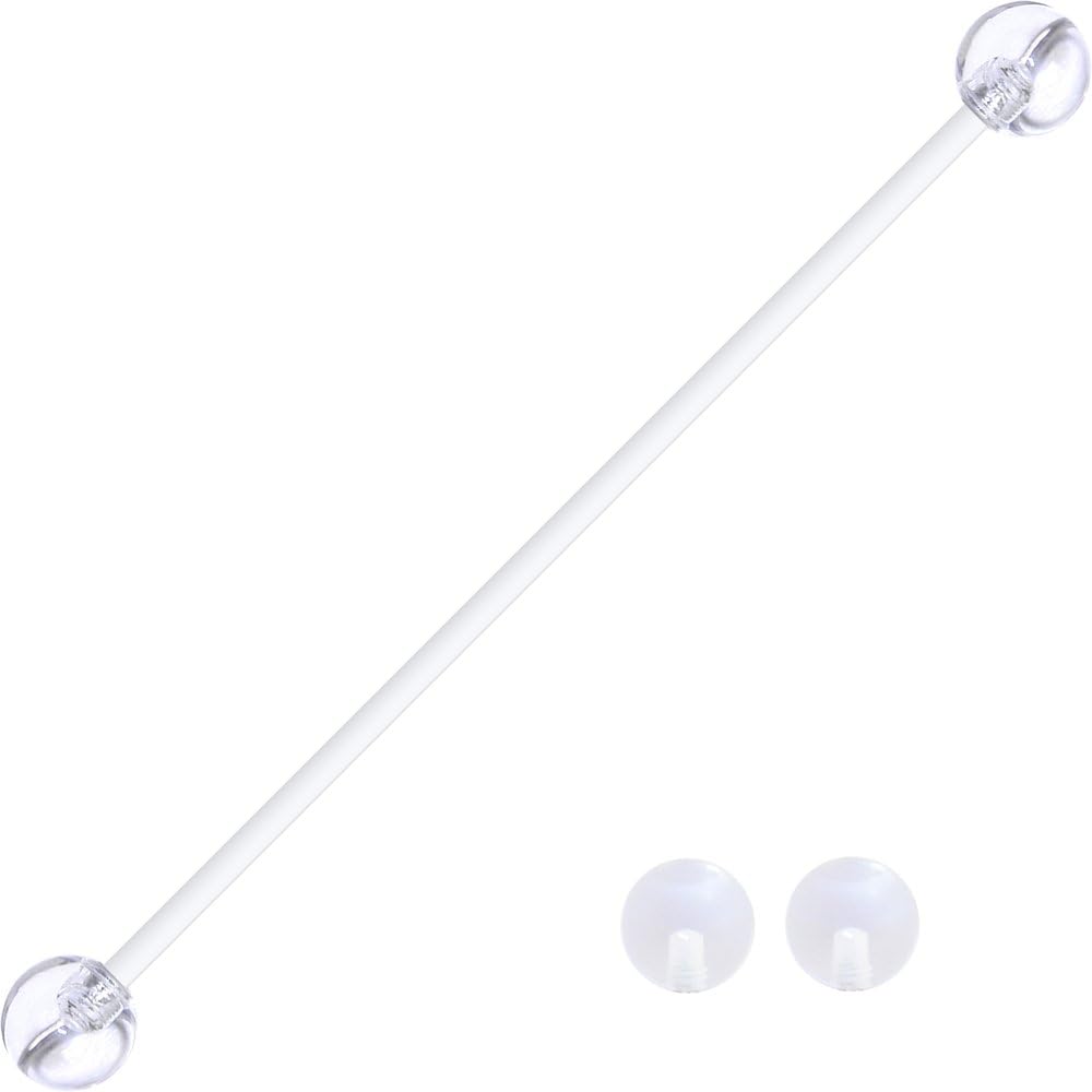 Body CandyPregnancy Belly Button Ring with Clear Acrylic Ends 2"
