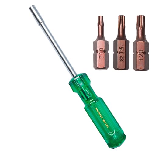 Image of Taparia Make, Bit Holder Screwdriver with 25mm Insert Bits of 1 /4 inch Hex Shank, S2 Grade, Of Tip Size T10, T15, T20 Suitable for DIY, Home, Professional & industrial applications