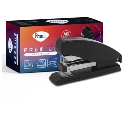 Grampeador Metal, Frama, 23/10, Para 60 Folhas, Preto, 16,5Cm