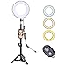 Produktbild Docooler 8 Zoll LED Ringlicht mit Mini Kugelkopf Stativ Dimmbar 3 Lichtmodi USB mit Fernbedienung mit Handyhalter für YouTube Make-up Video Selfie für Smartphone