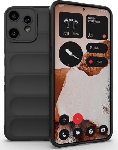 Image of ShieldTech AirGuard Series Back Cover Case for CMF Phone 2 Pro | Microfiber Lining | Airbag Cushion Drop Protection | Shockproof Silicone Back Cover Case | Anti Slip Grip - Black for CMF Phone 2 Pro
