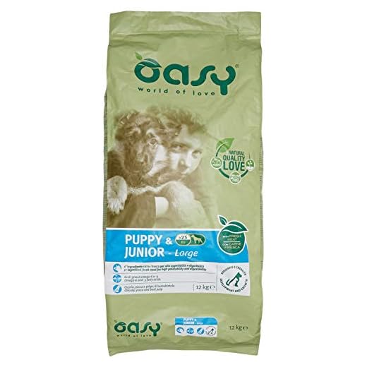 Oasy Alimento Secco per Cane Puppy & Junior Large 12Kg-Mangimi Secchi per Cani, Multicolore, Unica
