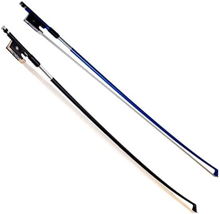 Kmise A8107 2 Set Carbon Fiber Stunning Violin Bow 1/8, Black & Blue