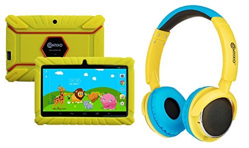 Contixo 7" Educational Learning Kids Tablet & Kid Safe 85dB Bluetooth Over The