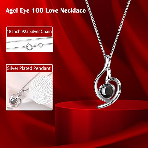 Red Rose Box With 925 Sterling Silver Necklace,Forever Real Rose Jewelry Box With I Love You Necklace 100 Languages,Preserved Flower Protection Pendant For Mothers Day Gifts, Enchanted Rose For Her. #TOP2