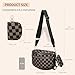 Pallocoo Checkered Crossbody Bag for Women - Nylon Sling Bags with Shoulder Strap, Wallets Purse Handbags (Brown)