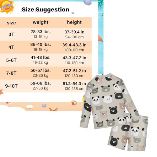 Traje de baño infantil de panda para protección solar en la playa 3