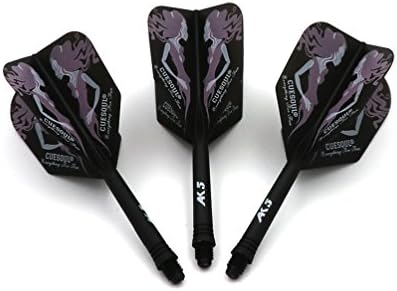 CUESOUL Integrated Dart Shaft and Flights Black with Pattern Design